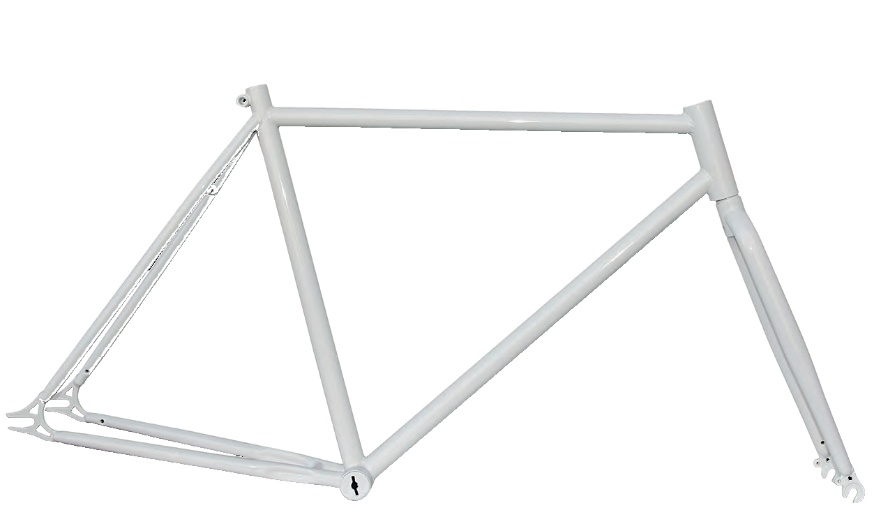 TE 01 B 50 Telaio in acciaio Fixed bianco lucido misura 50, forcella da 1'' filettata TE 01 B 50 Telaio in acciaio Fixed bianco lucido misura 50, forcella da 1'' filettata